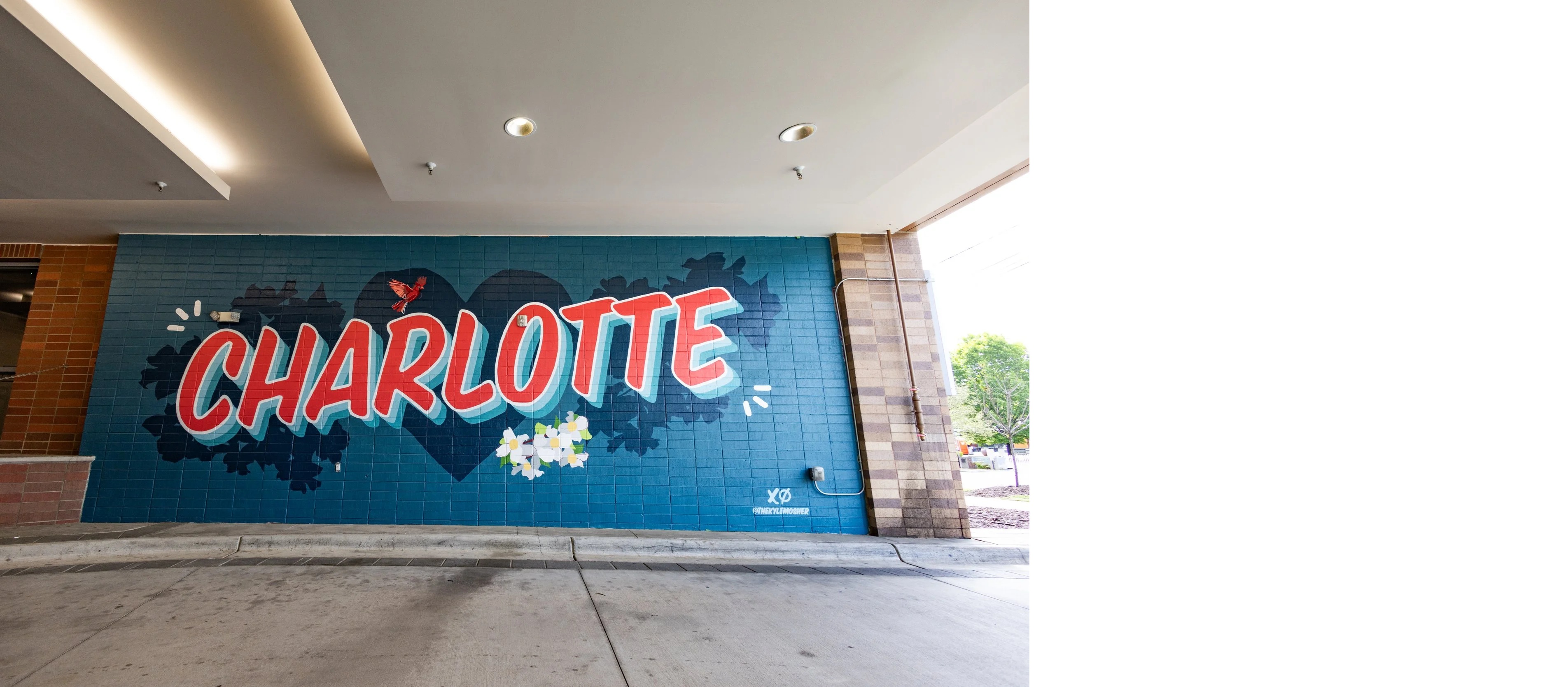 Charlotte street art mural with CHARLOTTE text