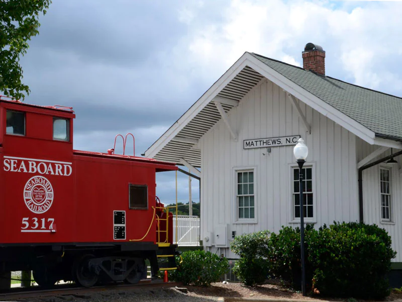 Matthews historic caboose and depot