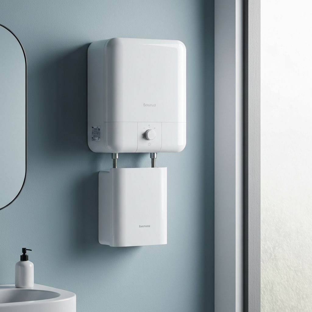 Modern tankless water heater wall-mounted unit